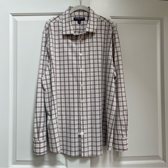 Mizzen + Main Leeward Stretch Performance Plaid Long Sleeve Button Men's Shirt - Picture 1 of 9